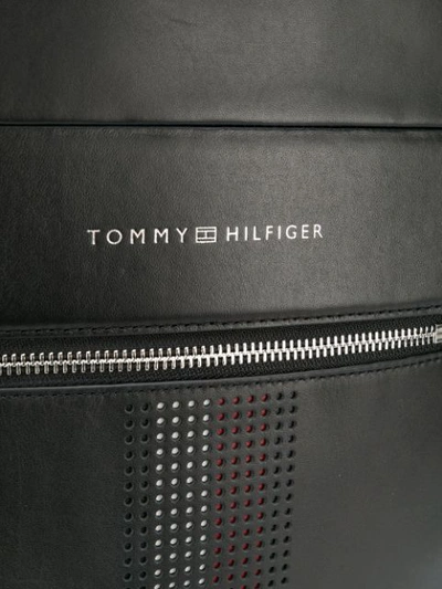 Shop Tommy Hilfiger Logo Zipped Backpack In Black