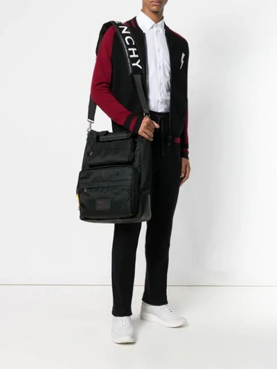 Shop Givenchy Logo Strap Messenger Bag In Black