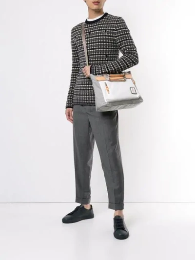 Shop As2ov Contrast Panel Tote In Grey