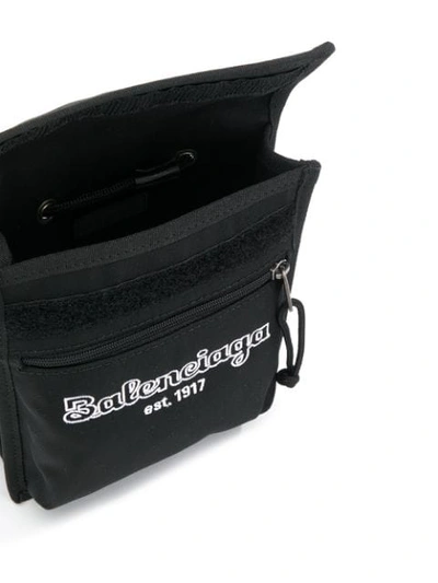 Shop Balenciaga Est. 1917 Explorer Pouch Strap In Black