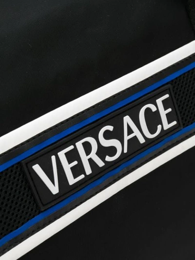 Shop Versace Contrast Logo Holdall In Black