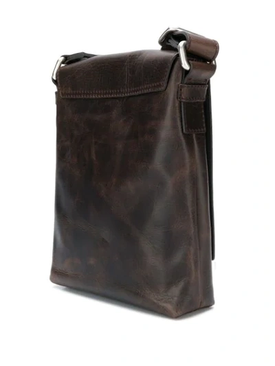 Shop Orciani Logo Embellished Messenger Bag In Brown