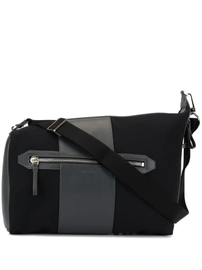 Shop Cerruti 1881 Contrast Panel Shoulder Bag In Black