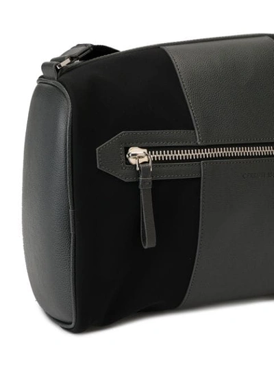 Shop Cerruti 1881 Contrast Panel Shoulder Bag In Black