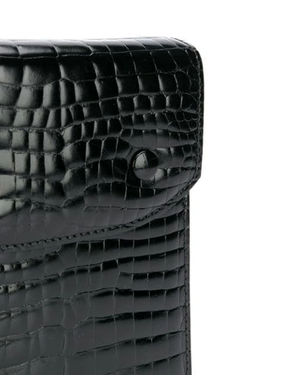 Shop Maison Margiela Crocodile Effect Mini Shoulder Bag In Black