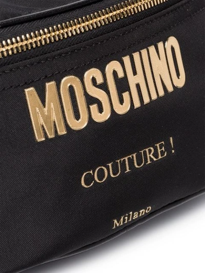 Shop Moschino Logo Print Belt Bag In Black
