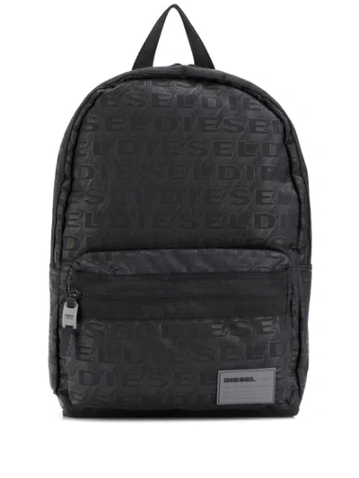 Shop Diesel All-over Logo Backpack In Black