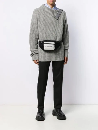Shop Givenchy Two-tone Logo-print Belt Bag In Black
