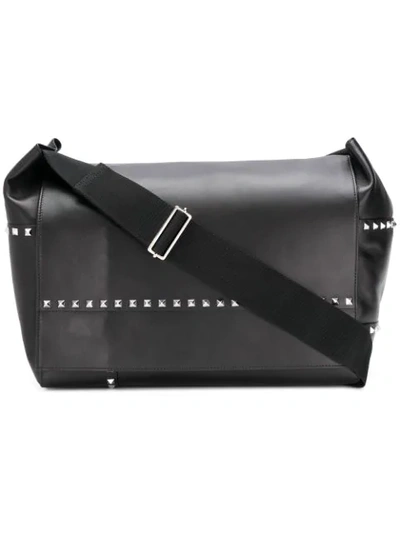 Shop Valentino Garavani Rockstud Messenger Bag - Black