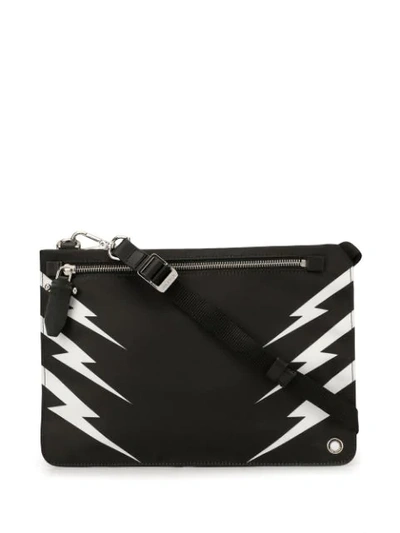 Shop Neil Barrett Lightning Strike Cross Body Bag In Black