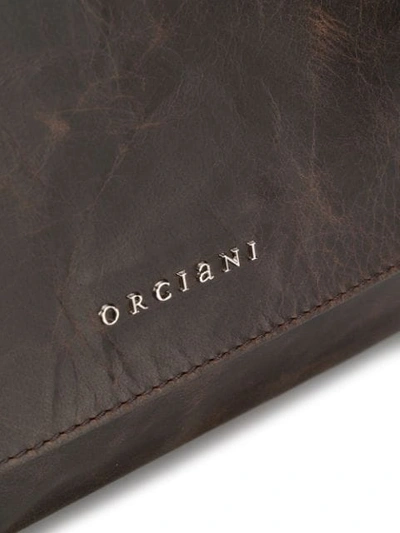 Shop Orciani Creased Laptop Bag In Brown