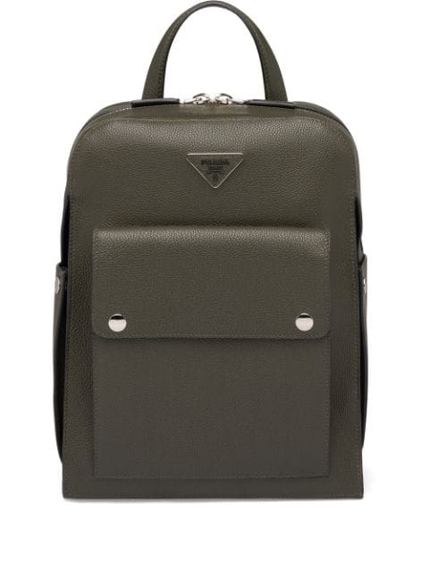 prada logo plaque backpack