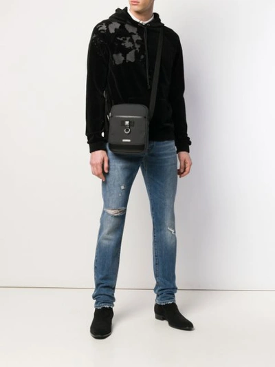 Shop Saint Laurent Rivington Pouch Bag In Black
