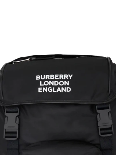 Shop Burberry Logo Print Econyl® Backpack In Black