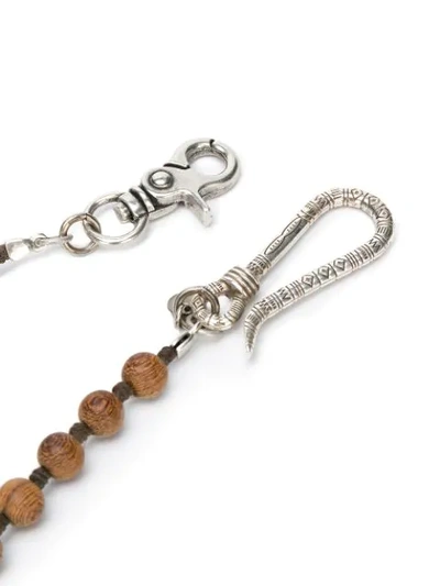 Shop Eleventy Beaded Keychain In Brown