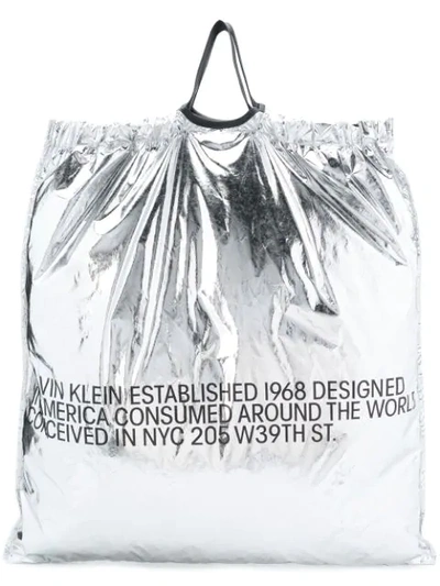 Shop Calvin Klein 205w39nyc Wide Square Tote Bag In Black