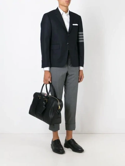 Shop Thom Browne Double Zip Tote Bag In Black