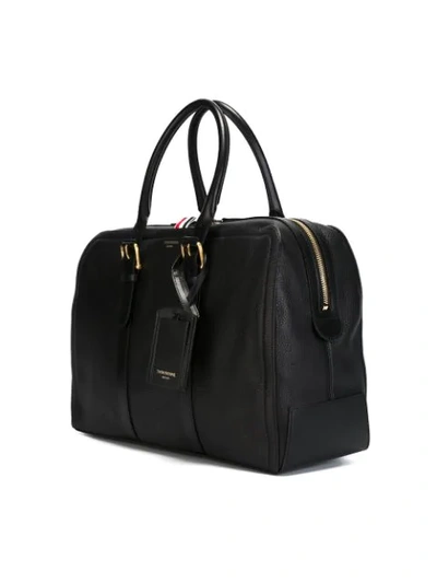 Shop Thom Browne Double Zip Tote Bag In Black