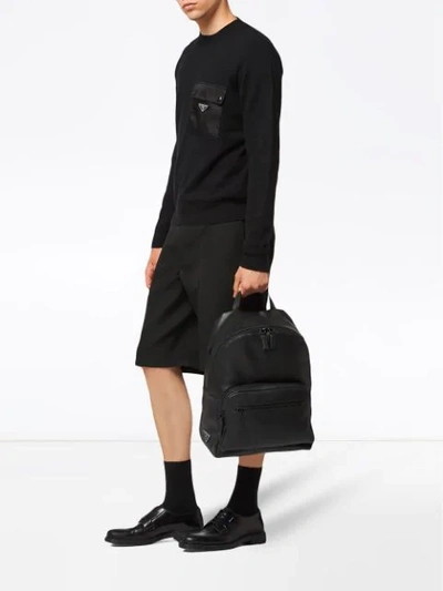 Shop Prada Smooth Calf Leather Backpack In Black