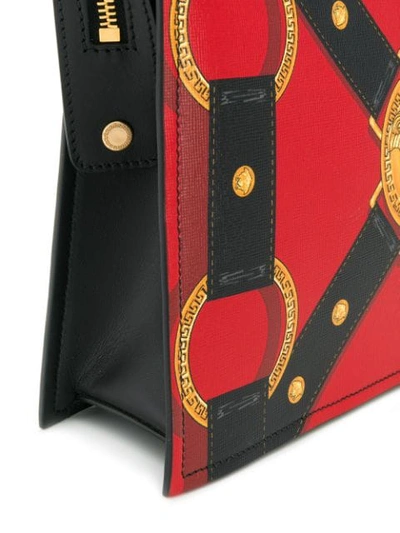 Shop Versace Clutch Mit Harness-print In K016h