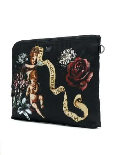 Shop Dolce & Gabbana Printed Clutch Bag In Black