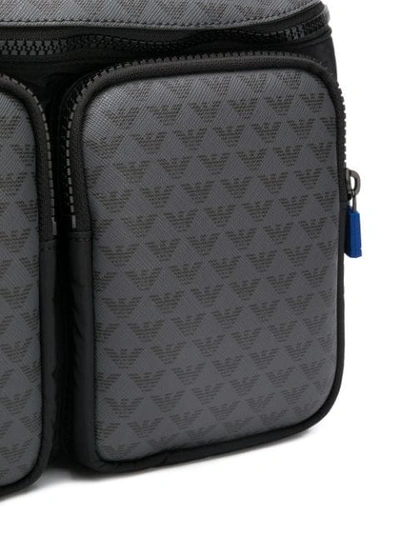 Shop Emporio Armani Logo Patterned Belt Bag In Black