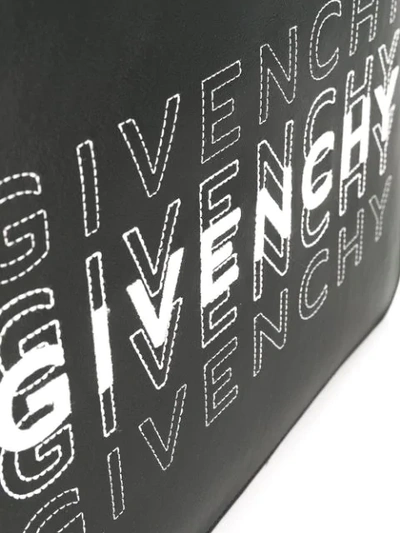Shop Givenchy Logo Embroidered Pouch In Black