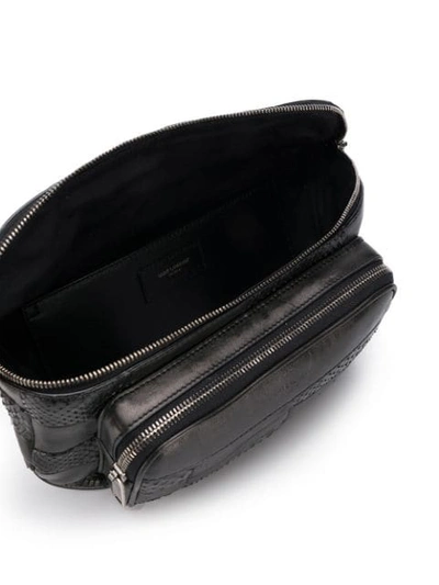 Shop Saint Laurent Zipped Belt Bag In 1000 Black