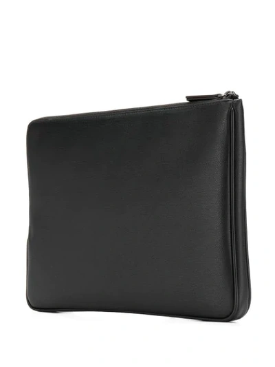Shop Emporio Armani Logo Print Clutch Bag In Black