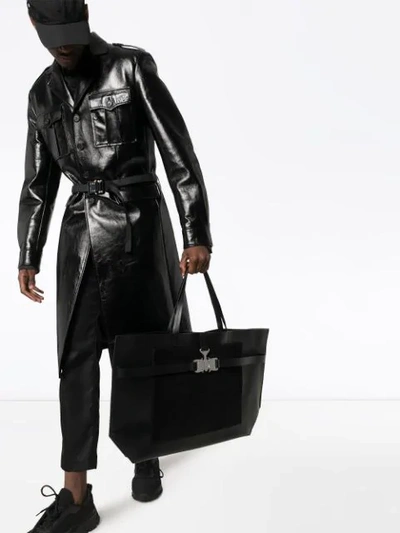 1017 ALYX 9SM BLACK TRI BUCKLE LEATHER TOTE - 黑色