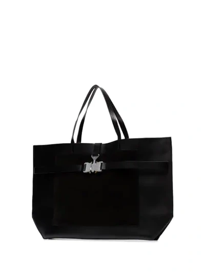 1017 ALYX 9SM BLACK TRI BUCKLE LEATHER TOTE - 黑色