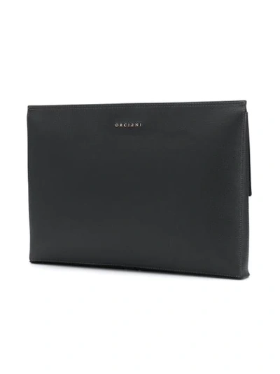Shop Orciani Buckle-strap Clutch In Black