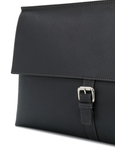 Shop Orciani Buckle-strap Clutch In Black