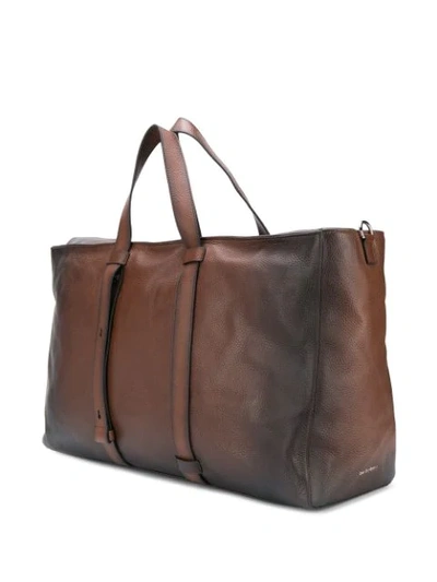 Shop Orciani Large Distressed Holdall In Brown