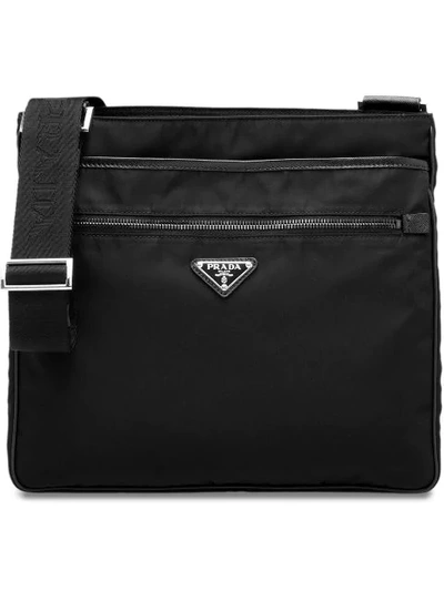 Shop Prada Classic Messenger Bag In Black