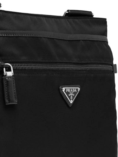 Shop Prada Classic Messenger Bag In Black