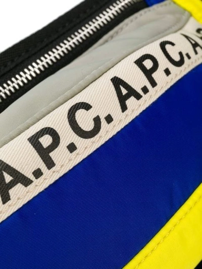 Shop Apc Logo Print Belt Bag In Iag Bleu Roi