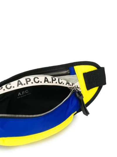 Shop Apc Logo Print Belt Bag In Iag Bleu Roi