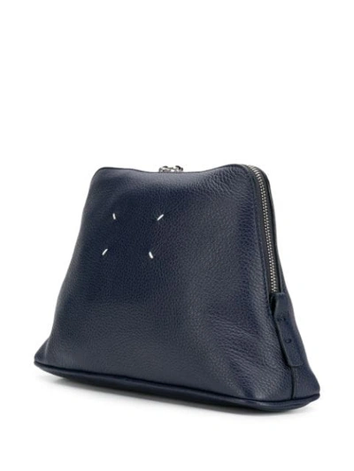 Shop Maison Margiela Pebbled Leather Shoulder Bag In Blue