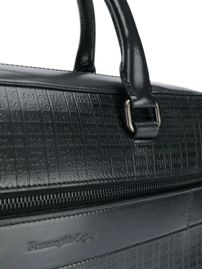 Shop Ermenegildo Zegna Embossed Detail Laptop Bag In Blue