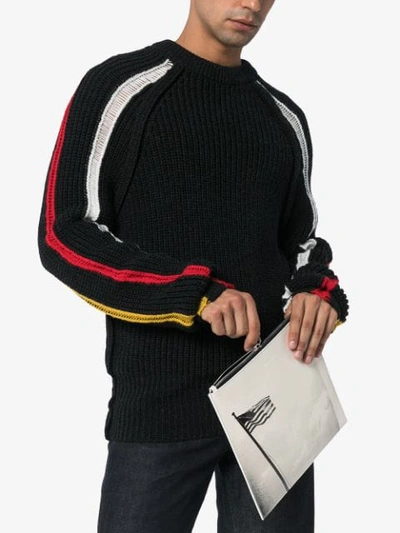 Shop Calvin Klein 205w39nyc Usa Flag Clutch Bag - White