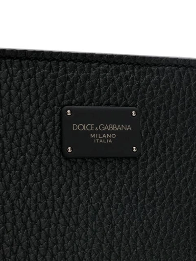 Shop Dolce & Gabbana Logo Plaque Clutch In Black