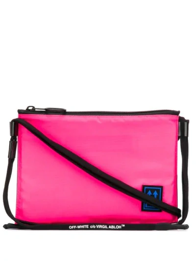 Shop Off-white Logo Patch Shoulder Bag In Pink