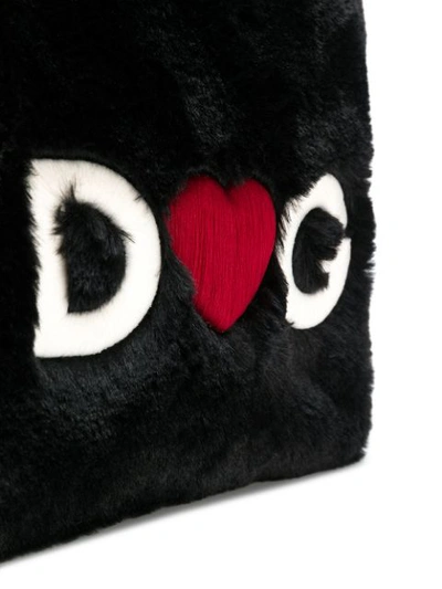 Shop Dolce & Gabbana Faux Fur Crossbody Bag - Black