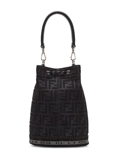 Shop Fendi Mon Tresor Ff Print Bucket Bag In Black