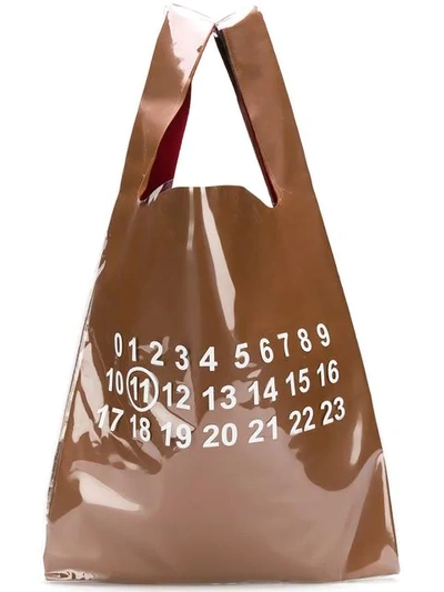 Shop Maison Margiela Numbered Shopper Bag - Brown