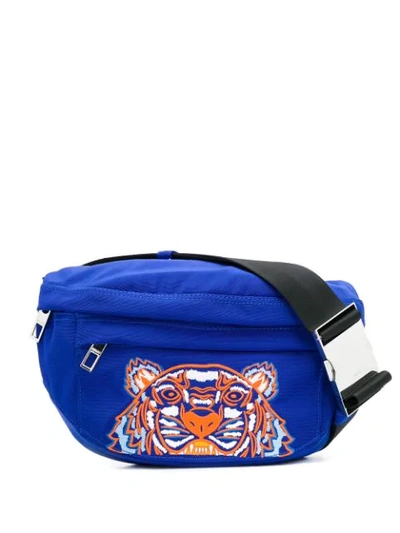 Shop Kenzo Tiger Embroidered Logo Belt Bag In Blue