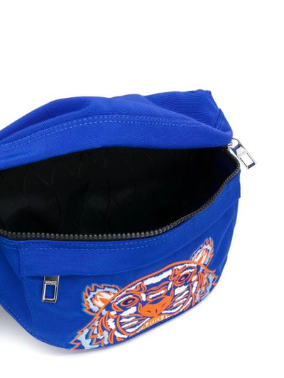 Shop Kenzo Tiger Embroidered Logo Belt Bag In Blue