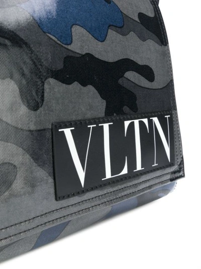 Shop Valentino Camouflage Shoulder Bag In Grey