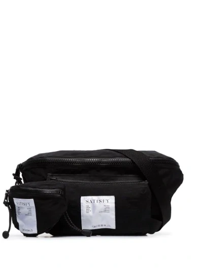 Shop Satisfy Logo Patch Messenger Bag In Black